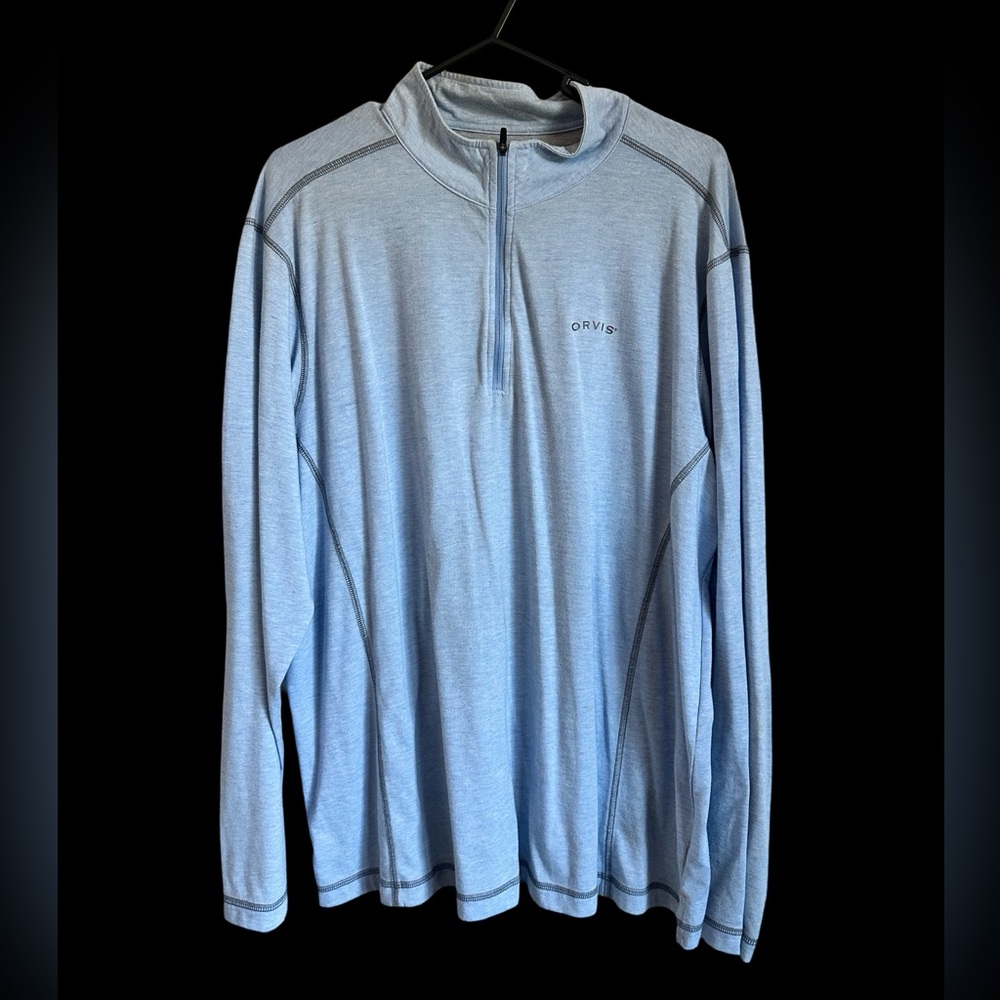 Blue Orvis quarter zip